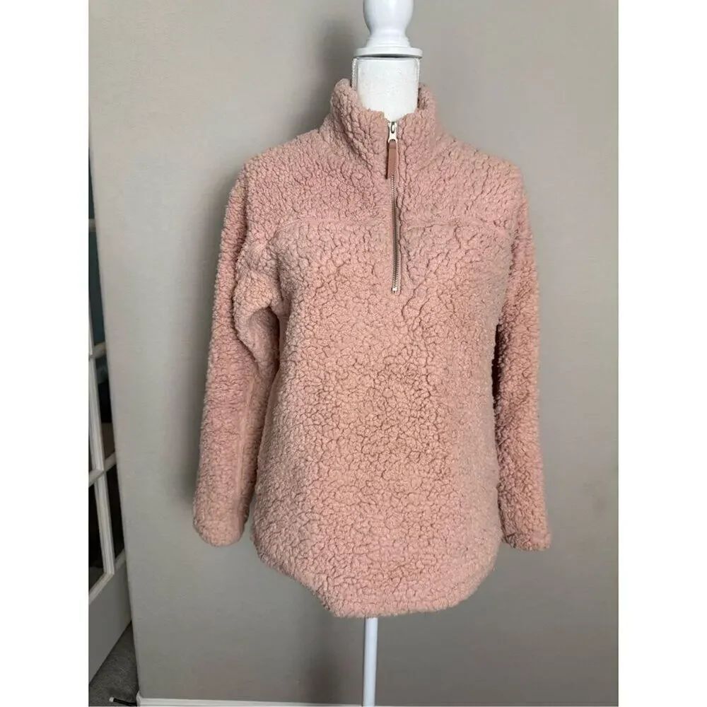 ⭐️3 for $10⭐️ Nordstrom Elodie Blush Sherpa Zip Pullover Sweater XS